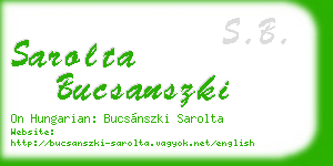 sarolta bucsanszki business card